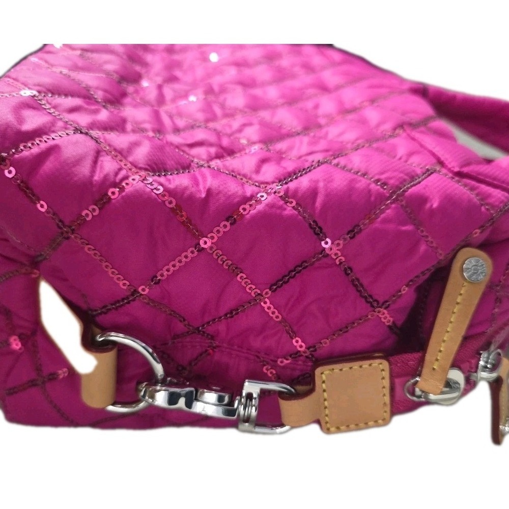 NEW‎ MZ Wallace Mini Crossbody Metro Tote Deluxe Bag in Bright Fuchsia Sequins - Picture 4 of 16